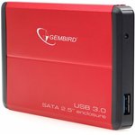 Gembird EE2-U3S-2-R Внешний корпус 2.5" Gembird EE2-U3S-2 , красный, USB 3.0, SATA