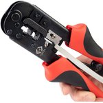 T3852A,Crimp Tool, Ratchet, RJ11, RJ12, RJ45 Modular Plugs