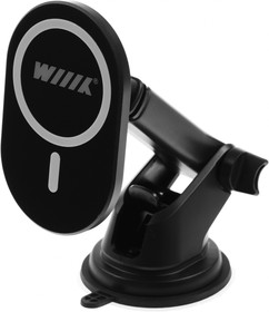 Фото 1/10 Держатель Wiiix CW-74-B магнитный беспров.з/у. черный/серый для смартфонов