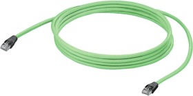 System cable, RJ45 plug, straight to RJ45 plug, straight, Cat 5, SF/UTP, PUR, 15 m, green