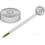 TEL-0032-500/ WH, Wire: telephone; multi-wire; 4x28AWG; white; 500m; -20-60°C