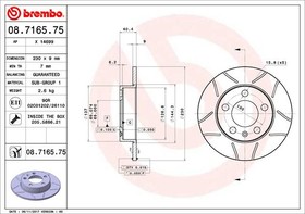 08.7165.75, Диск тормозной задн. серии Brembo Max AUDI A1 (8X1 8XK) 05/10- / AUDI A1 Sportback (8XA 8XF) 09/1 | купить в розницу и оптом