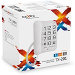 TEXET TX-201 белый { проводной, повторный набор номера ...
