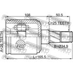 1811-A17DLH, Шрус внутренний левый 26x34.9x25