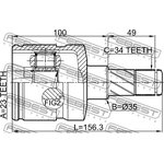 1811-MOKLH, Шрус внутренний левый 23x35x34