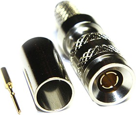 52-005-B6-FA, Plug Cable Mount 1.0/2.3 Connector, 75, Crimp Termination, Straight Body