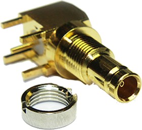 52-468-D36, jack PCB Mount 1.0/2.3 Connector, 75, Solder Termination, Right Angle Body