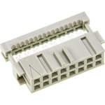 16-Way IDC Connector Socket for Cable Mount, 2-Row