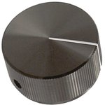 KLN1250B1/4, 31.8mm Black Potentiometer Knob for 6.35mm Shaft Splined, KLN1250B1/4
