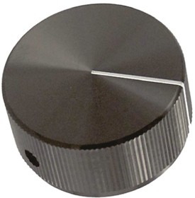 Фото 1/4 31.8mm Black Potentiometer Knob for 6.35mm Shaft Splined, KLN1250B1/4