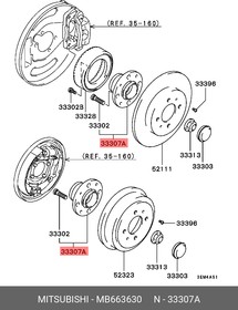 MB663630, Подш.ступ. задн. D28MM!!!! Mitsubishi Carisma DA1/DA4 1.6,1.9TD (+ABS без