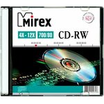 Диск CD-RW Mirex 700Mb 12x Slim Case (1шт) (202318)
