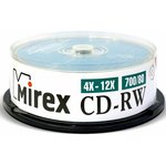 Диск CD-RW Mirex 700Mb 12x Cake Box (25шт) (202349)