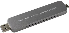 ORIENT 3552U3, USB 3.1 Gen2 контейнер для SSD M.2 NVMe 2242/2260/2280 M-key, PCIe Gen3x2 (JMS583),10 GB/s, поддержка UAPS,TRIM, разъем USB3.