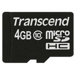 TS4GUSDC10, Memory Card, microSD, 4GB, 20MB/s, 20MB/s, Black