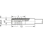 1 mm jack, solder connection, 0.25 mm², 22.1008