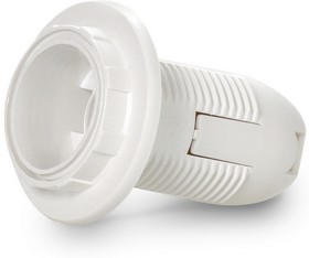 Фото 1/2 Патрон Е14 пластиковый с кольцом, термостойкий пластик, белый (SBE-LHP-sr-E14)