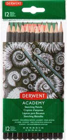 Фото 1/4 2300412, Набор карандашей черногр. Derwent Academy Sketching Hang Pack 12шт 5H-6B