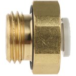 KQ2H06-G02A, KQ2 Series Straight Threaded Adaptor, G 1/4 Male to Push In 6 mm ...