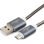 Кабель USB 2.0 Cablexpert CC-G-mUSB02Gy-1M, AM/microB, серия Gold, длина 1м ...