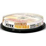 Диск DVD+R Mirex 8.5Gb DL 8x Cake Box Printable (10шт) (204268)