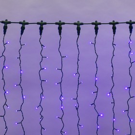 Фото 1/9 235-123_, Гирлянда светодиодная Занавес 2х1,5м 360 LED СИНИЙ черный ПВХ IP54 свечение с динамикой 230В соединя