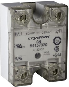 84137040, Solid State Relays - Industrial Mount SSR Relay, Panel Mount, IP20, 280VAC/100A, DC In, Zero Cross