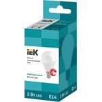 LLE-G45-3-230-40-E14, Лампа LED G45 шар 3Вт 230В 4000К E14 IEK