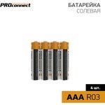 30-0020, Батарейка солевая ААA/R03, 1,5В, 4 шт, термопленка