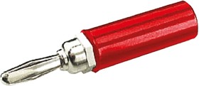 BU-00244-2, Red Male Banana Plug, 4 mm Connector, 15A, Nickel Plating
