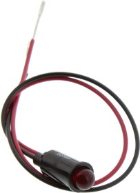 559-0103-023F, LED Panel Mount Indicators Red Panel Mount 6in lead, PVC Free