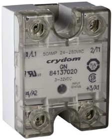 Фото 1/2 84137112, Solid State Relays - Industrial Mount SSR Relay, Panel Mount, IP20, 660VAC/25A, LVAC In, Zero Cross