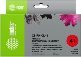 Фото 1/4 Заправочный набор Cactus CS-RK-CL41 многоцветный 3x30мл для Canon MP150/MP160/ MP170/MP180/MP210