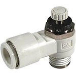 AS2201F-01-04, AS Series Threaded Speed Controller, R 1/8 Inlet Port x 4mm Tube ...