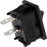 PRASA1-16F-BB0BW, SPST, On-Off Rocker Switch Panel Mount