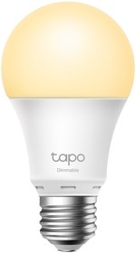 Фото 1/10 Умная лампа TP-LINK Tapo L510E Wi-Fi, тип A60, цоколь E27, 8,7 Вт, тёплый белый свет 2700 К, 800 лм, диммируемая, Wi-Fi 2,4 ГГц 802.11b/g/n,