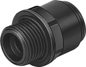 CQ-1/2-15, CQ Series Straight Tube-to-Tube Adaptor, G 1/2 Male to Push In 15 mm, Tube-to-Tube Connection Style, 177684