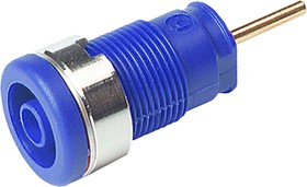 972359102, Blue Female Banana Socket, 4 mm Connector, Solder Termination, 24A, 1000V ac/dc, Gold