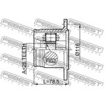 0711-JBR, Шрус внутренний задний 26x116