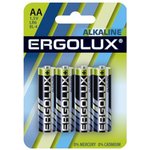Ergolux LR6 Alkaline BL-4 (LR6 BL-4, батарейка,1.5В) (4 шт. в уп-ке)