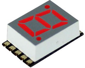 Фото 1/2 DSM7TA28101T, 7-сегментный светодиодный дисплей, Красный, 20 мА, 2 В, 90 мкд, 1, 7.11 мм