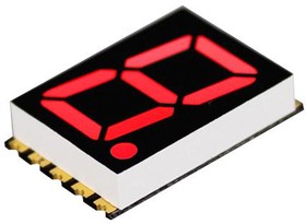 DSM7TA56101T, 7-сегментный светодиодный дисплей, Красный, 20 мА, 2 В, 90 мкд, 1, 14.22 мм