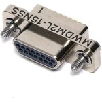 MWDM2L-15NSS, D-Sub Micro-D Connectors MICR D SLDRCUP CON 15CNT SZ #26 PIN