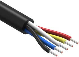 30-00504, Multi-Conductor Cable Polyvinyl Chloride 5Conductors 28AWG 4.4mm 300V Black Polyvinyl Chloride