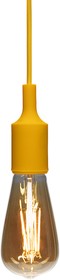 Фото 1/8 11-8889, Патрон E27 силиконовый со шнуром 1 м желтый