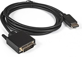 Фото 1/2 Кабель-переходник DisplayPort-DVI ExeGate EX-CC-DPM-DVIM-1.8 (20M/25M, 1,8м, экран)
