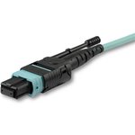 MPO12PL5M, MPO to MPO Multi Mode OM3 Fibre Optic Cable, 50/125μm, Aqua, 5m