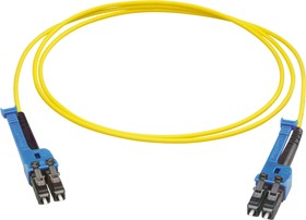 PCRS_LCUX_LCUX_ A221T_03.0_SS, LC to LC Duplex Single Mode G657A2 Fibre Optic Cable, 2.1mm, Yellow, 3m
