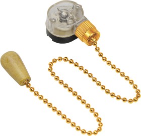 32-0106-1, Выключатель для настенного светильника c деревянным наконечником «Gold», индивидуальная упаковка, 1