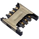 Держатель для карт, L-KLS1-SIM- 044A-6P-H2.2-R, SIM, push-pull, 6 pin ...